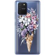 Чехол со стразами Samsung G770 Galaxy S10 Lite Ice Cream Flowers
