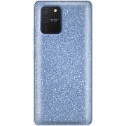 Чехол с блёстками Samsung G770 Galaxy S10 Lite Голубой