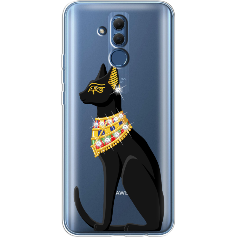 Чехол со стразами Huawei Mate 20 Lite Egipet Cat