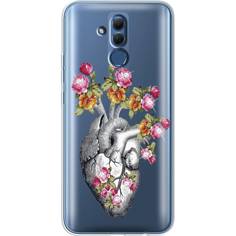 Чехол со стразами Huawei Mate 20 Lite Heart