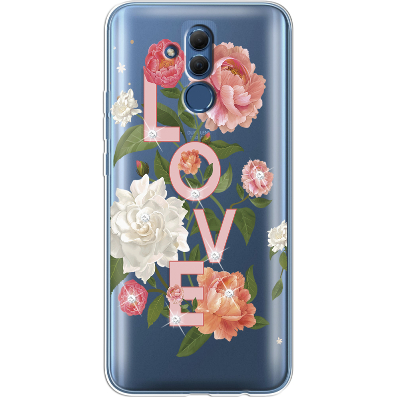 Чехол со стразами Huawei Mate 20 Lite Love