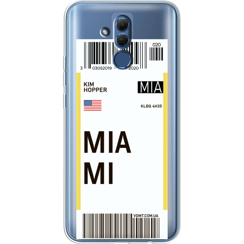 Прозрачный чехол BoxFace Huawei Mate 20 Lite Ticket Miami