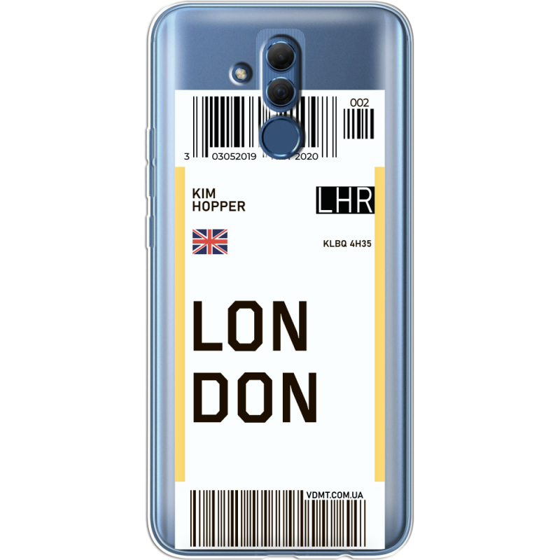 Прозрачный чехол BoxFace Huawei Mate 20 Lite Ticket London