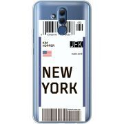 Прозрачный чехол BoxFace Huawei Mate 20 Lite Ticket New York