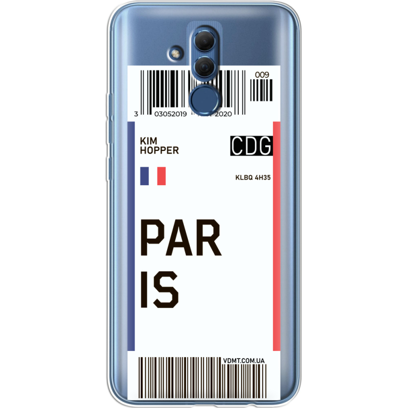 Прозрачный чехол BoxFace Huawei Mate 20 Lite Ticket Paris