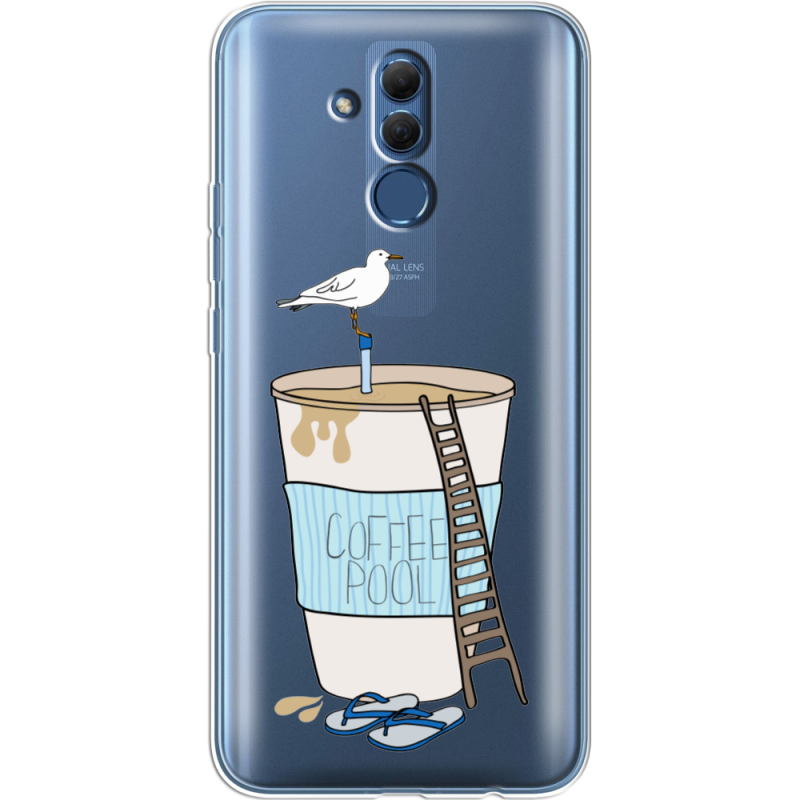 Прозрачный чехол BoxFace Huawei Mate 20 Lite Segull in Cofee Pool