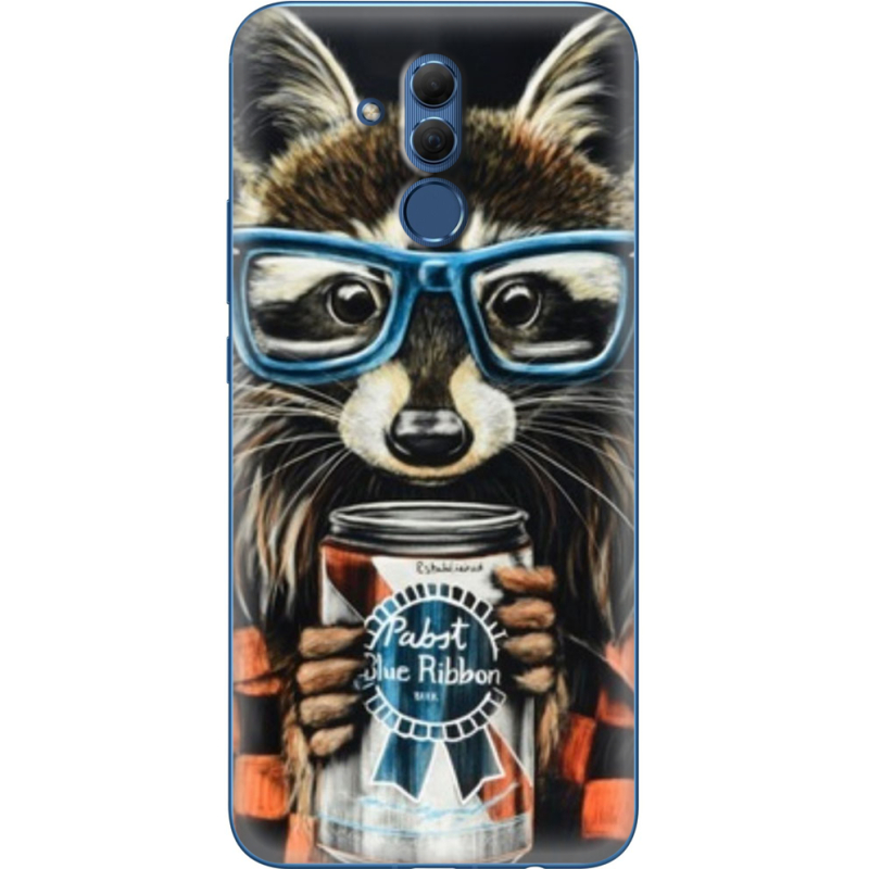 Чехол BoxFace Huawei Mate 20 Lite Енот с банкой