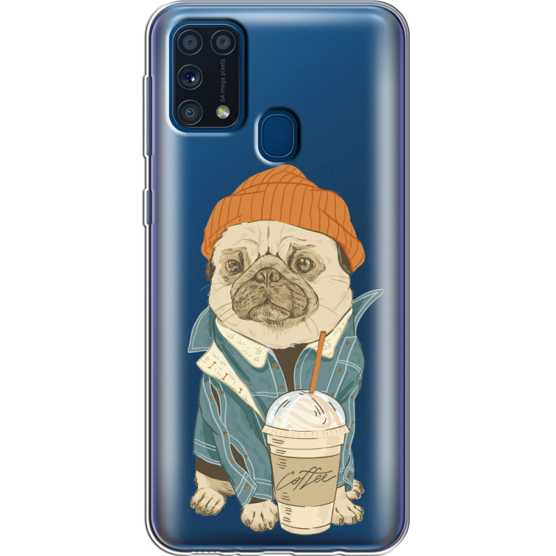 Прозрачный чехол BoxFace Samsung M315 Galaxy M31 Dog Coffeeman