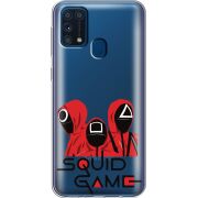Прозрачный чехол BoxFace Samsung M315 Galaxy M31 siquid game люди в красном
