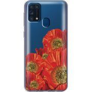 Прозрачный чехол BoxFace Samsung M315 Galaxy M31 Red Poppies