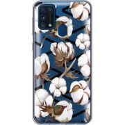 Прозрачный чехол BoxFace Samsung M315 Galaxy M31 Cotton flowers