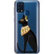 Чехол со стразами Samsung M315 Galaxy M31 Egipet Cat