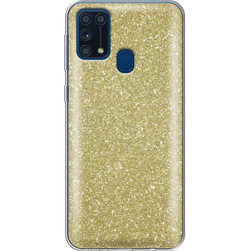 Чехол с блёстками Samsung M315 Galaxy M31 Золото