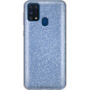 Чехол с блёстками Samsung M315 Galaxy M31 Голубой