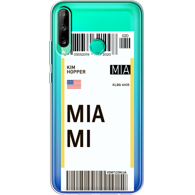 Прозрачный чехол BoxFace Huawei P40 Lite E Ticket Miami