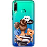 Прозрачный чехол BoxFace Huawei P40 Lite E Super Mama and Son