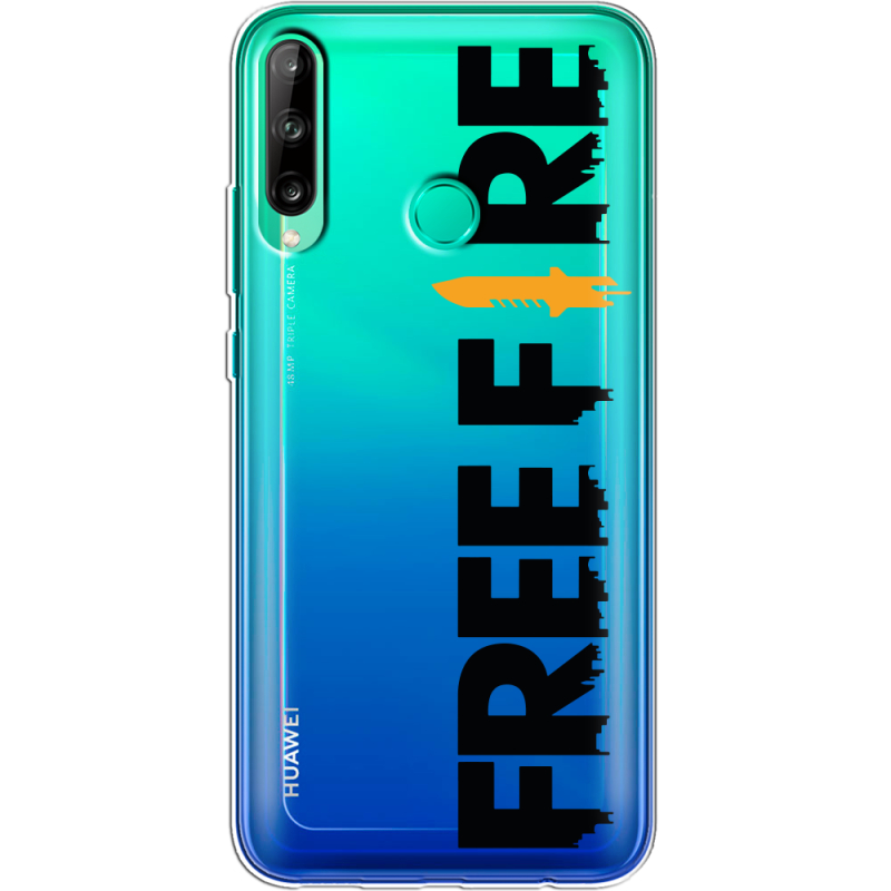 Прозрачный чехол BoxFace Huawei P40 Lite E Free Fire Black Logo