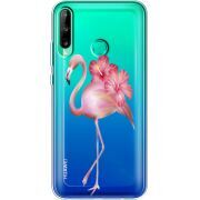 Прозрачный чехол BoxFace Huawei P40 Lite E Floral Flamingo