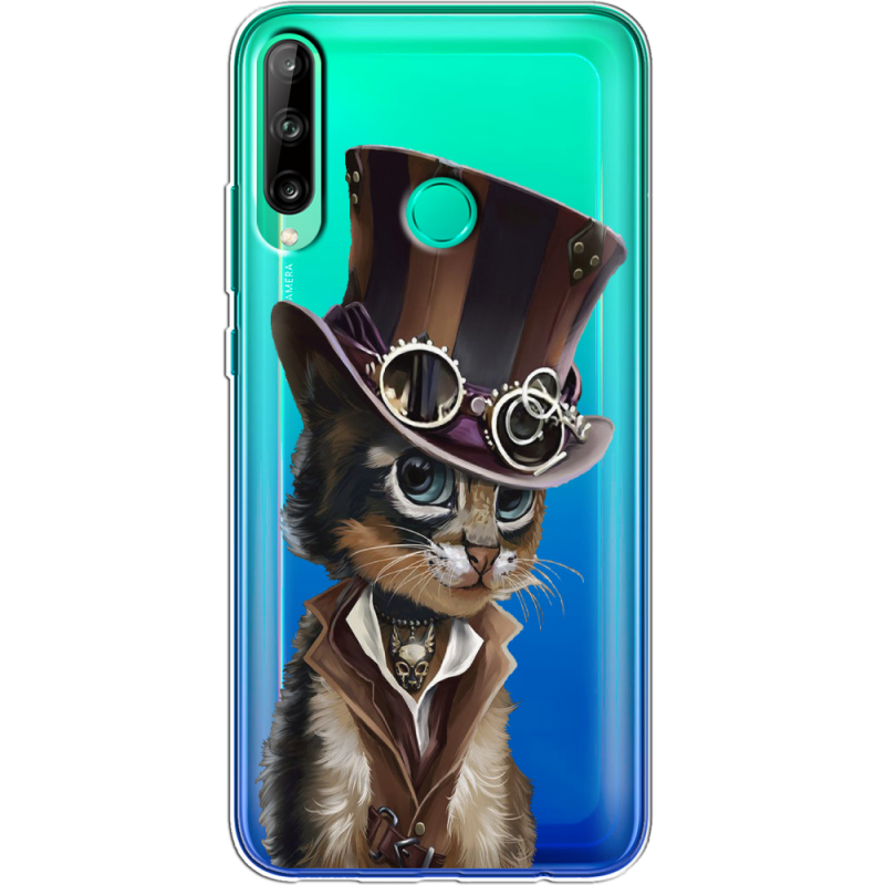 Прозрачный чехол BoxFace Huawei P40 Lite E Steampunk Cat