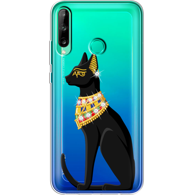 Чехол со стразами Huawei P40 Lite E Egipet Cat