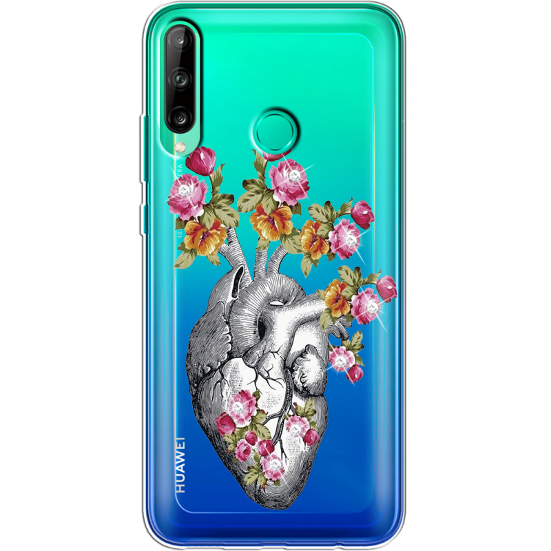 Чехол со стразами Huawei P40 Lite E Heart