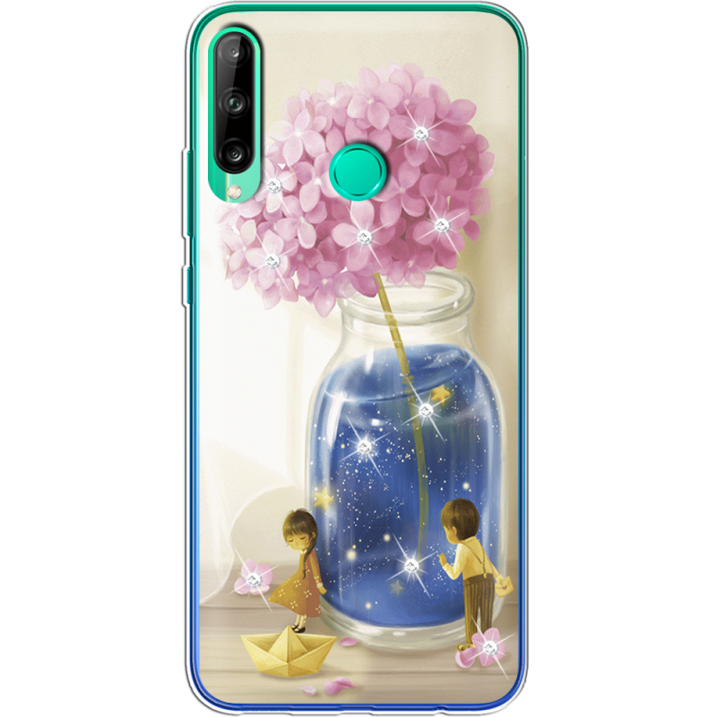 Чехол со стразами Huawei P40 Lite E Little Boy and Girl