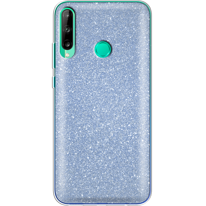 Чехол с блёстками Huawei P40 Lite E Голубой