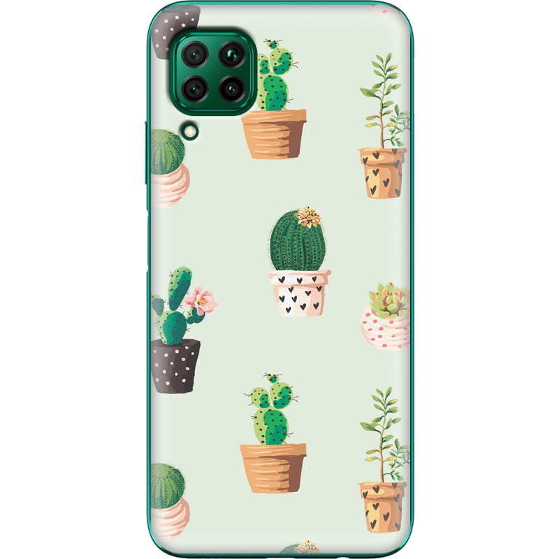 Чехол BoxFace Huawei P40 Lite L-green Cacti