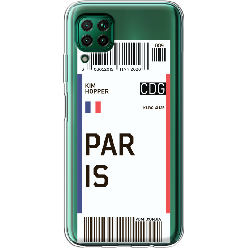 Прозрачный чехол BoxFace Huawei P40 Lite Ticket Paris