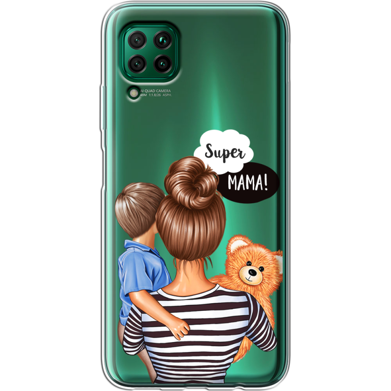 Прозрачный чехол BoxFace Huawei P40 Lite Super Mama and Son