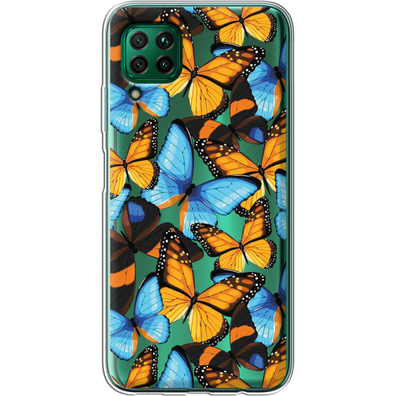 Прозрачный чехол BoxFace Huawei P40 Lite Butterfly Morpho