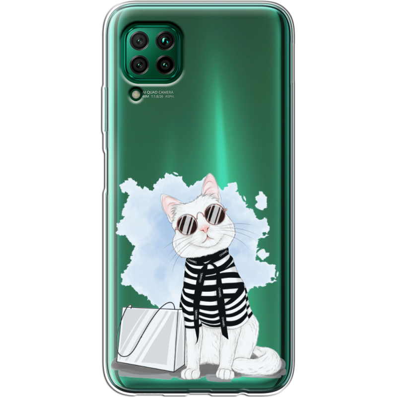 Прозрачный чехол BoxFace Huawei P40 Lite Cat Style