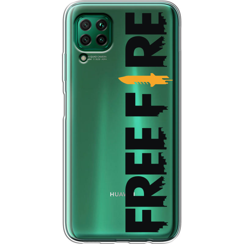 Прозрачный чехол BoxFace Huawei P40 Lite Free Fire Black Logo