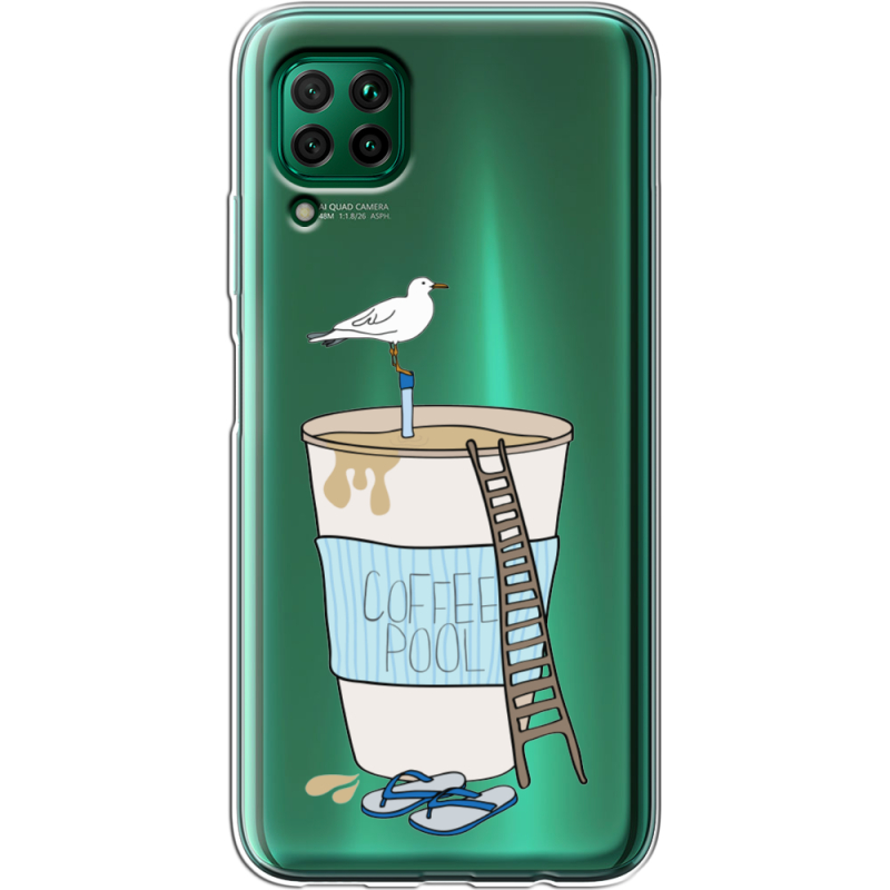Прозрачный чехол BoxFace Huawei P40 Lite Segull in Cofee Pool