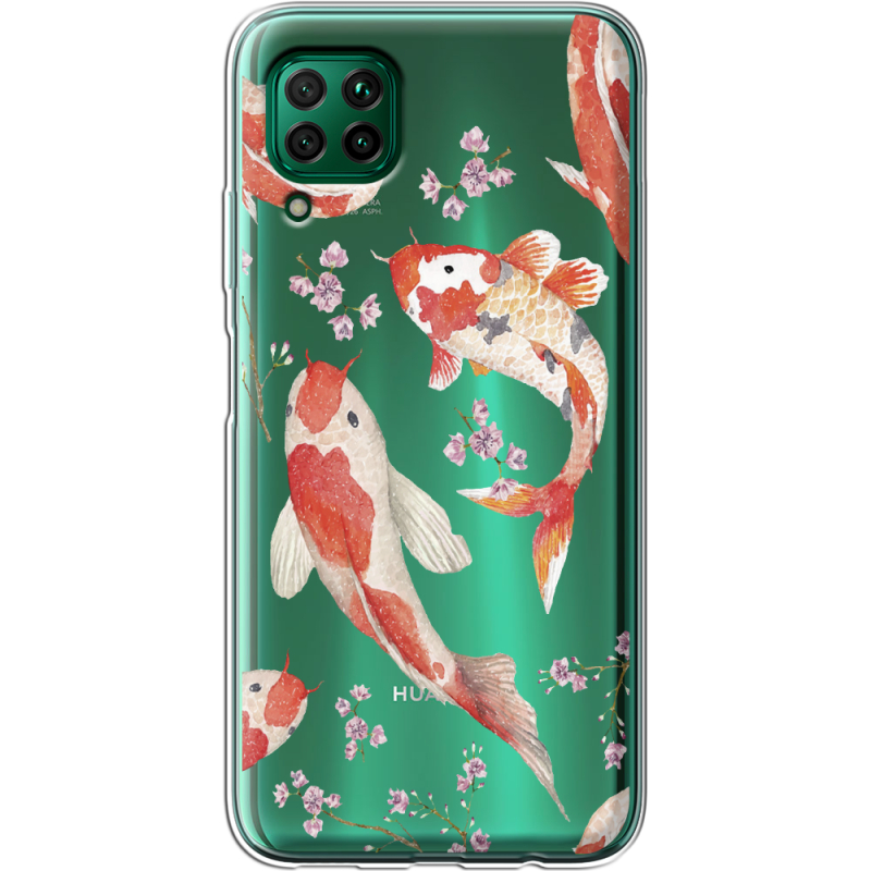 Прозрачный чехол BoxFace Huawei P40 Lite Japanese Koi Fish