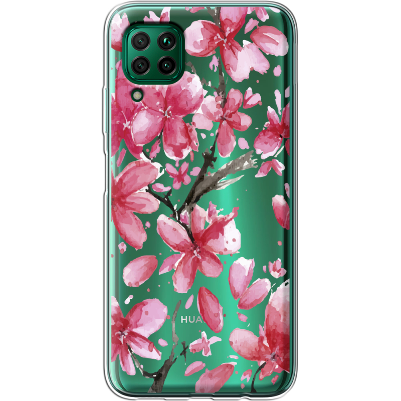 Прозрачный чехол BoxFace Huawei P40 Lite Pink Magnolia