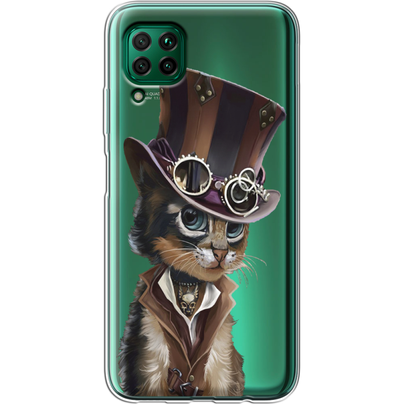 Прозрачный чехол BoxFace Huawei P40 Lite Steampunk Cat