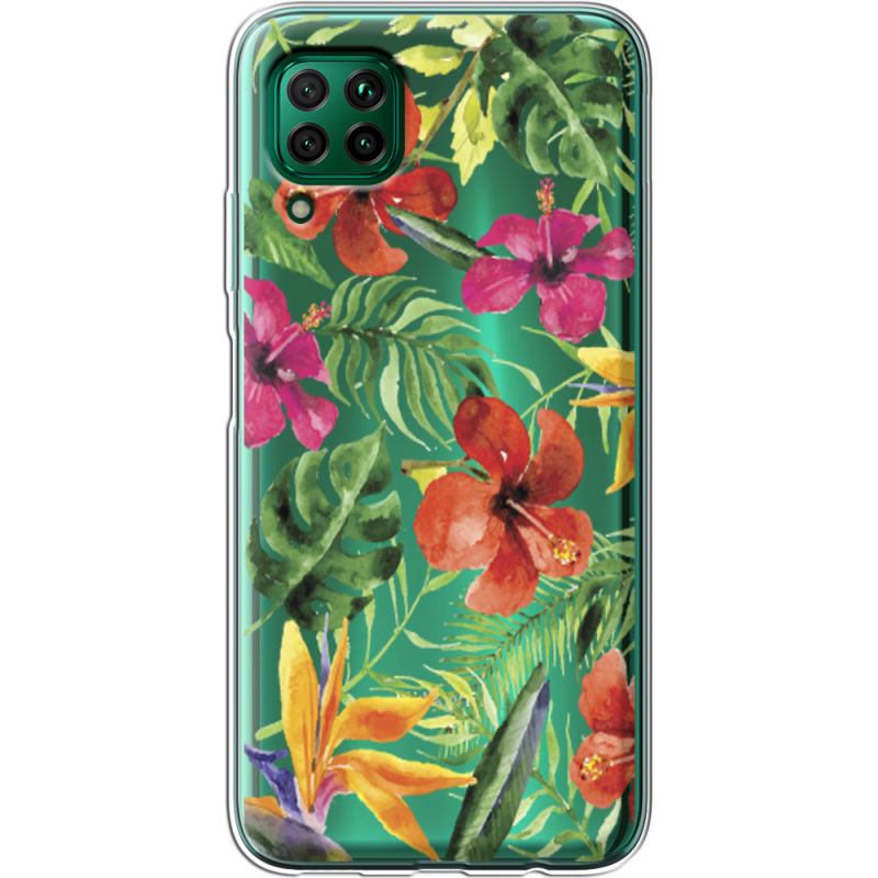 Прозрачный чехол BoxFace Huawei P40 Lite Tropical Flowers