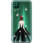 Чехол со стразами Huawei P40 Lite Girl in the green dress