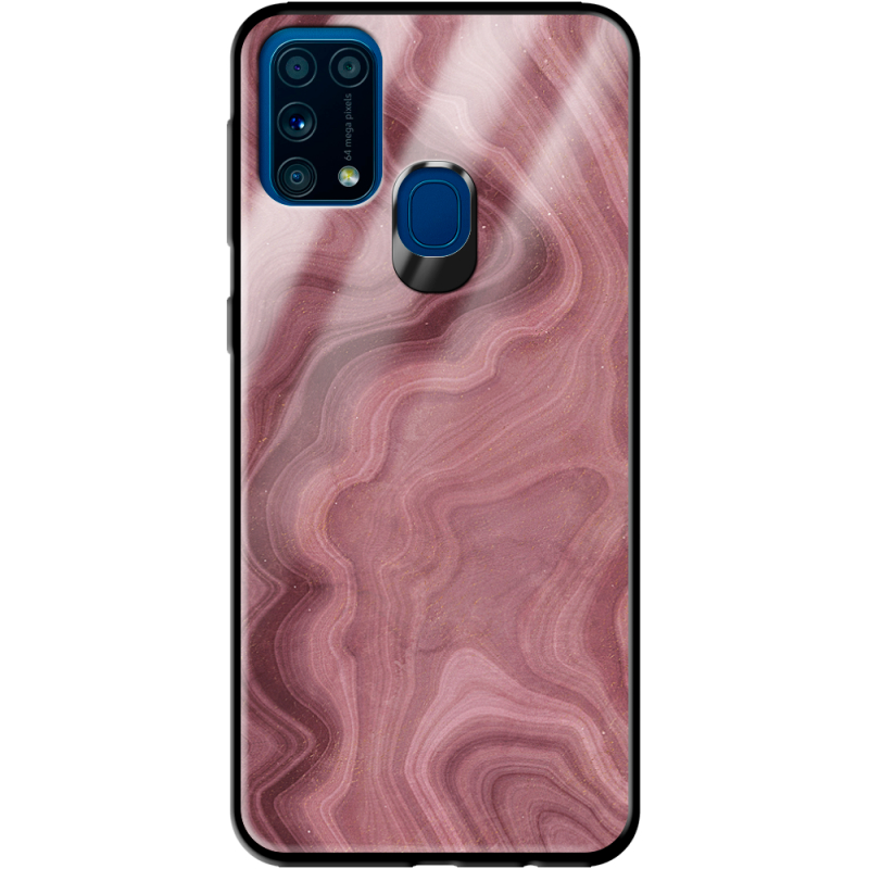Защитный чехол BoxFace Glossy Panel Samsung Galaxy M31 DarkRed Marble