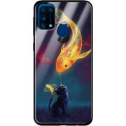 Защитный чехол BoxFace Glossy Panel Samsung Galaxy M31 Kitten And Fish