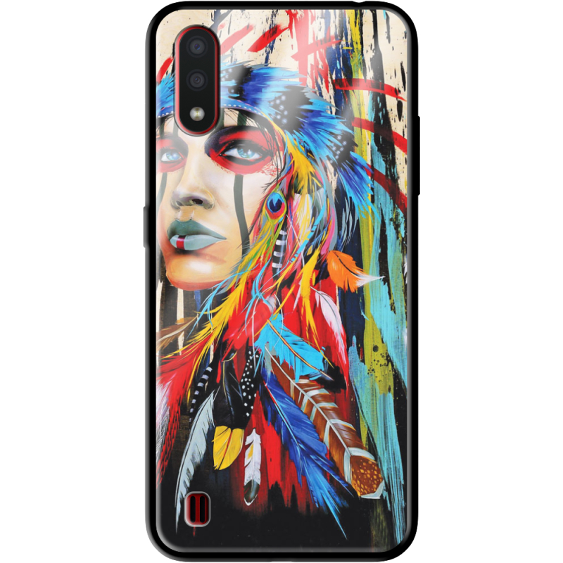 Защитный чехол BoxFace Glossy Panel Samsung A015 Galaxy A01 Feather Girl