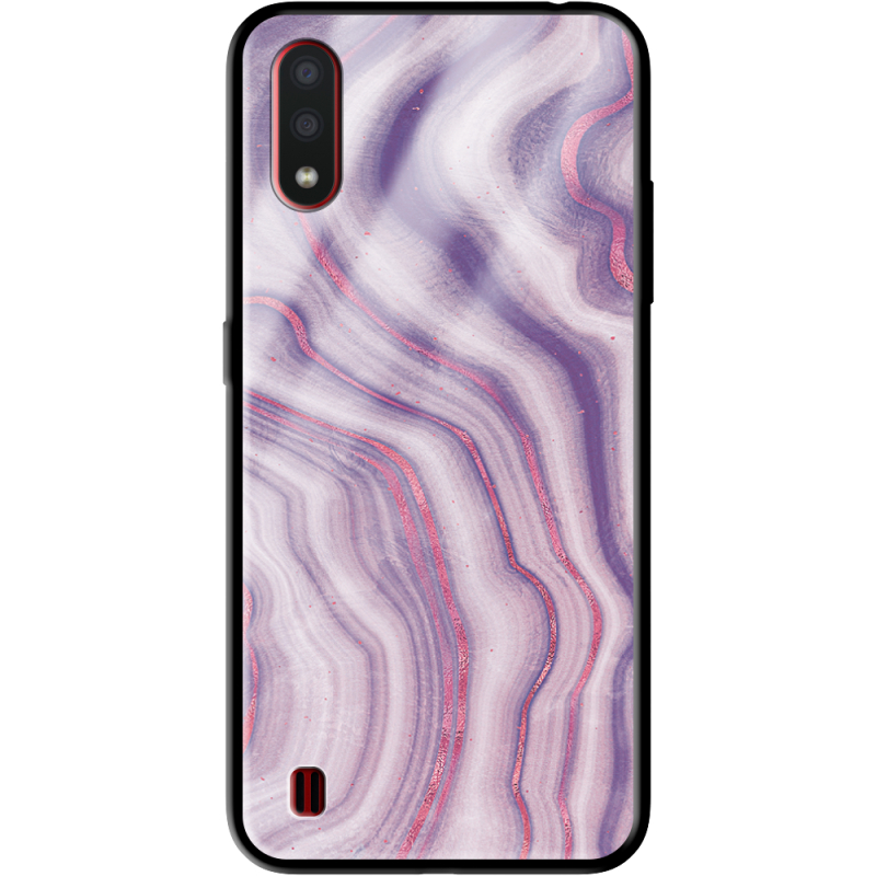 Защитный чехол BoxFace Glossy Panel Samsung A015 Galaxy A01 Purple Marble