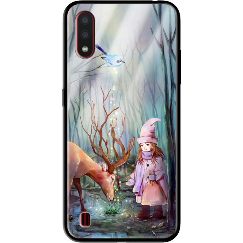 Защитный чехол BoxFace Glossy Panel Samsung A015 Galaxy A01 Girl And Deer