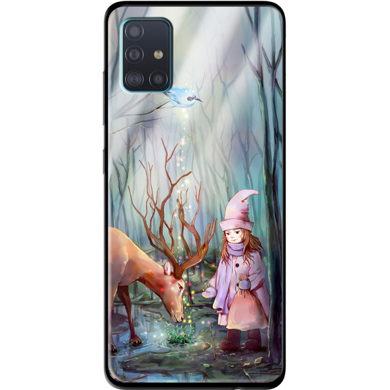 Защитный чехол BoxFace Glossy Panel Samsung Galaxy A51 Girl And Deer