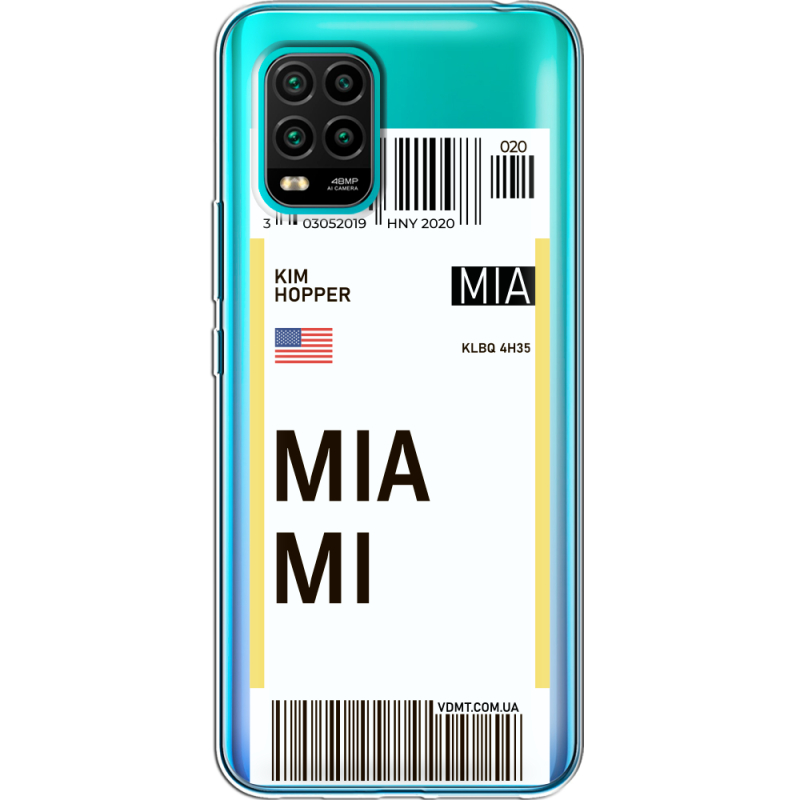 Прозрачный чехол BoxFace Xiaomi Mi 10 Lite Ticket Miami