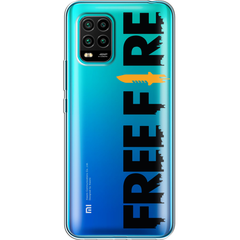 Прозрачный чехол BoxFace Xiaomi Mi 10 Lite Free Fire Black Logo