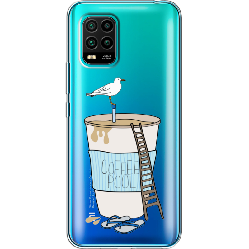 Прозрачный чехол BoxFace Xiaomi Mi 10 Lite Segull in Cofee Pool