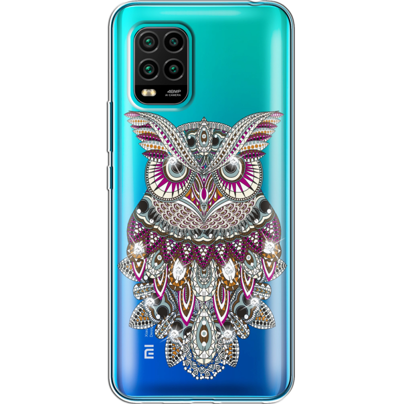 Чехол со стразами Xiaomi Mi 10 Lite Owl