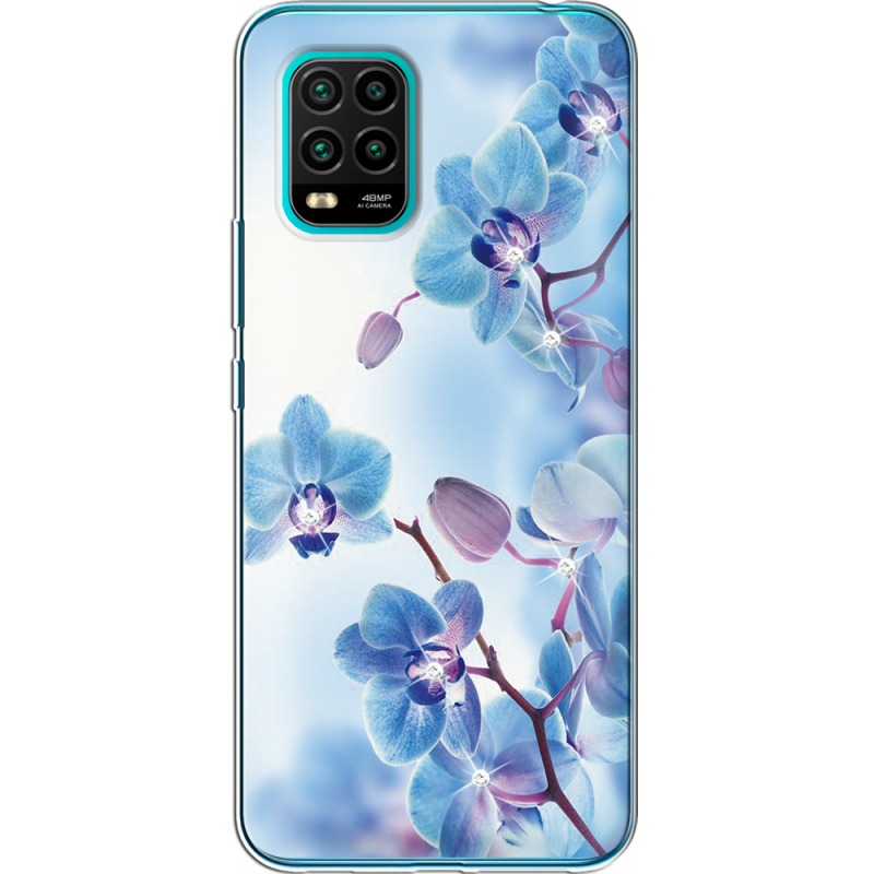 Чехол со стразами Xiaomi Mi 10 Lite Orchids